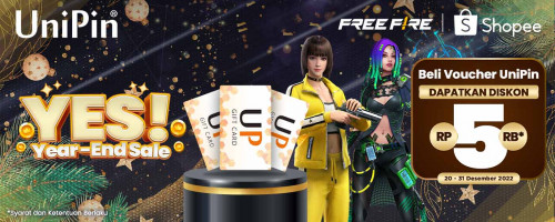 Beli Voucher UniPin Cashback Rp 5.000 di Year-End Sale Shopee 2022